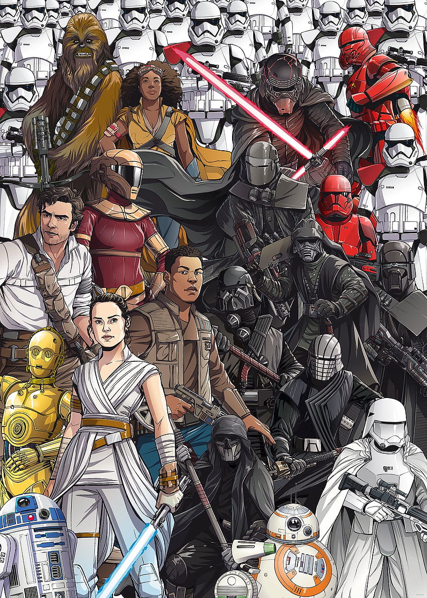 Star Wars rétro, personnages de dessins animés de Star Wars Fond d'écran de téléphone HD