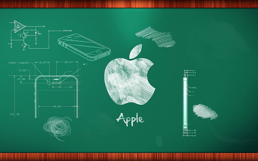 リンゴの黒板、計画、リンゴ、携帯電話、黒板 高画質の壁紙