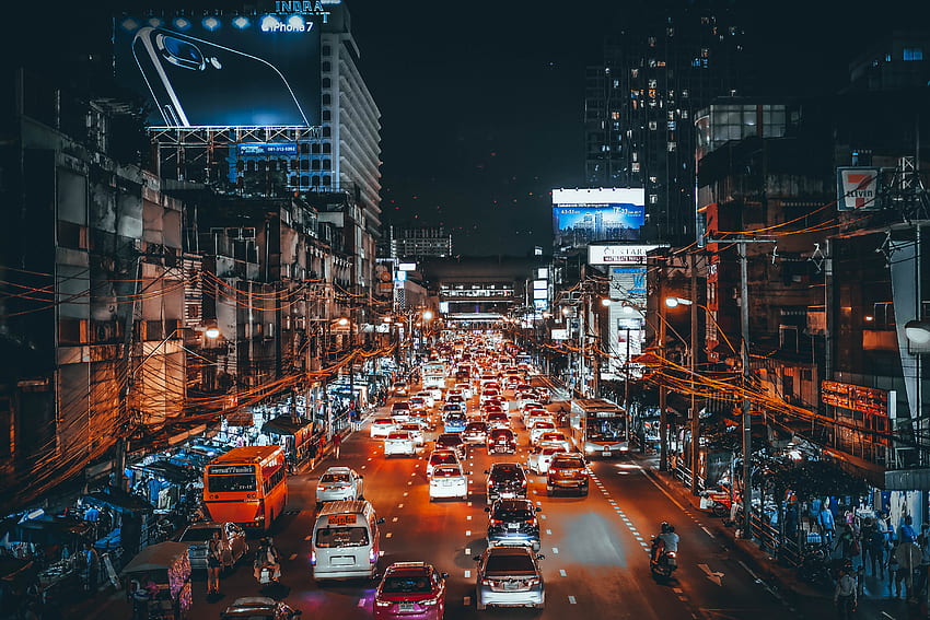 Städte, Nacht, Autos, Verkehr, Straße HD-Hintergrundbild