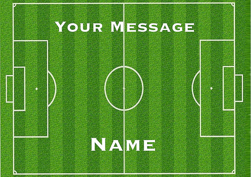 Orange Trading Dartmouth LTD A4 Edible Decor Icing Sheet PERSONALISED Football Pitch Cake Topper Decoration - Great for larger cakes: .uk: Toys & Games HD wallpaper
