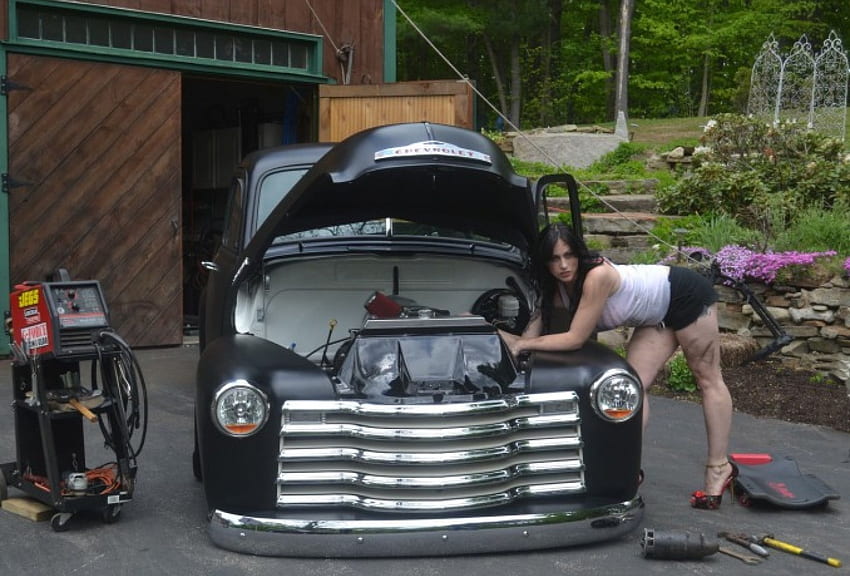 1947 Chevy, diturunkan, chevy, pikap, truk Wallpaper HD