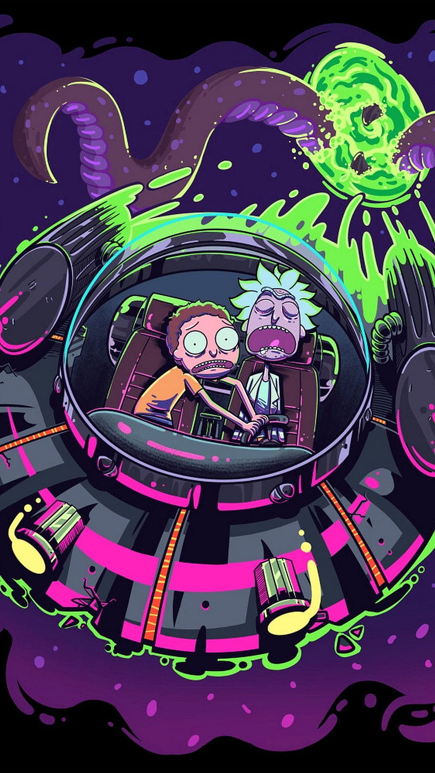Rick And Morty 독특한 Rick And Morty 우주선 HD 전화 배경 화면