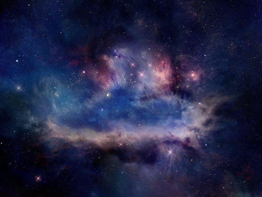 Starlight Stars Nebula Space Art Blue Purple Night HD wallpaper