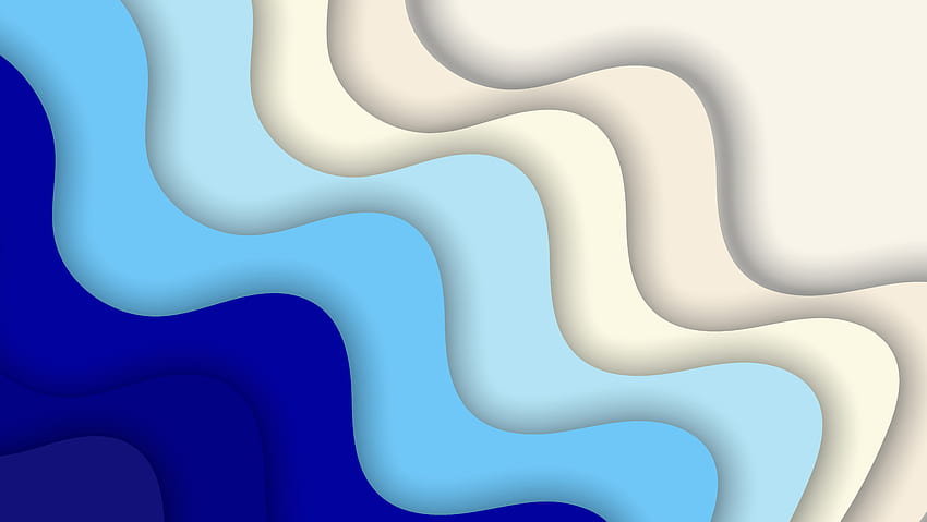 Blue and cream paper cut abstract 682232 Vector Art at Vecteezy HD wallpaper
