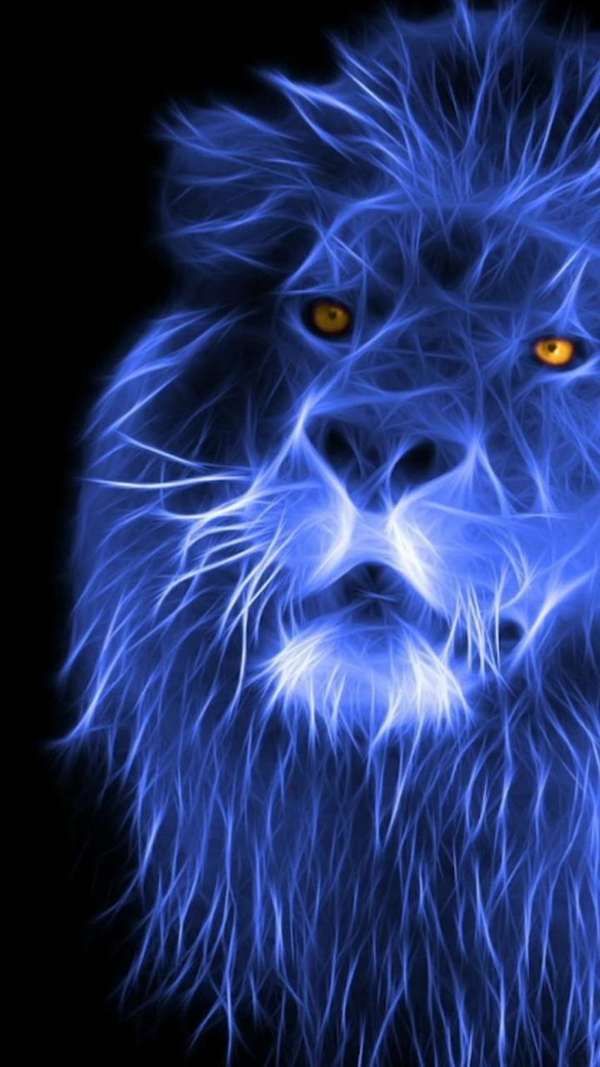 Blue Lion, Neon Lion HD phone wallpaper