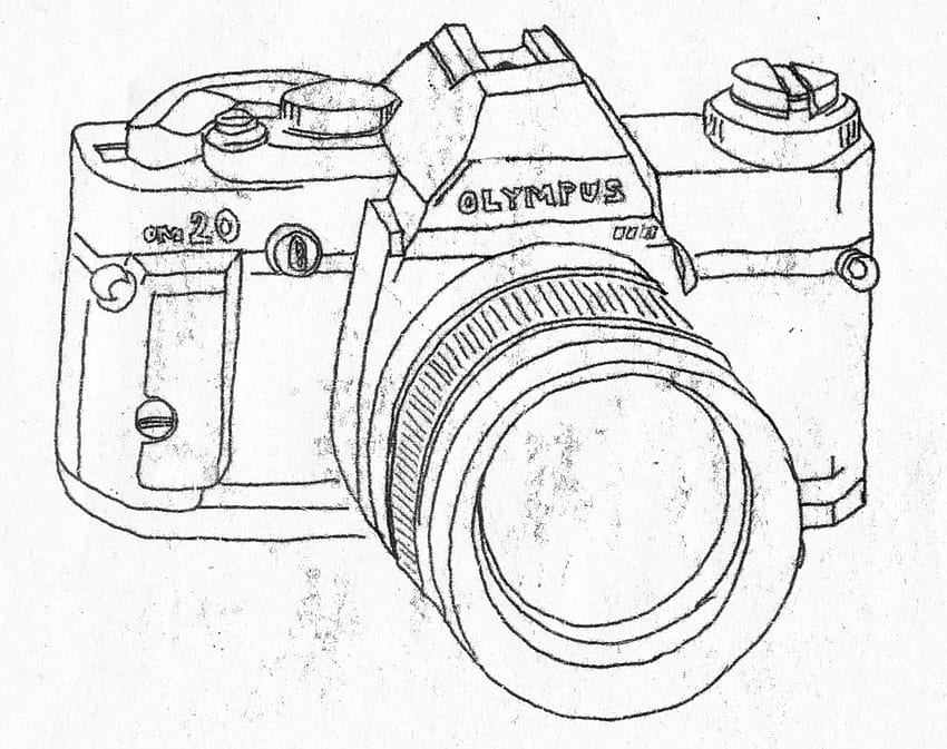 Premium Vector  Sketch of dslr camera in vector art with grey background