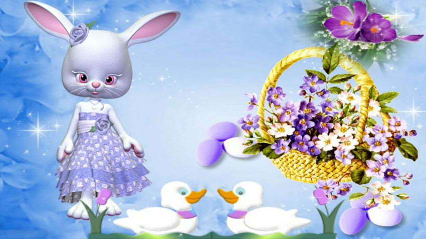 ~*~ Happy Easter ~*~, flowers, easter , Happy Easter, Happy Easter HD wallpaper