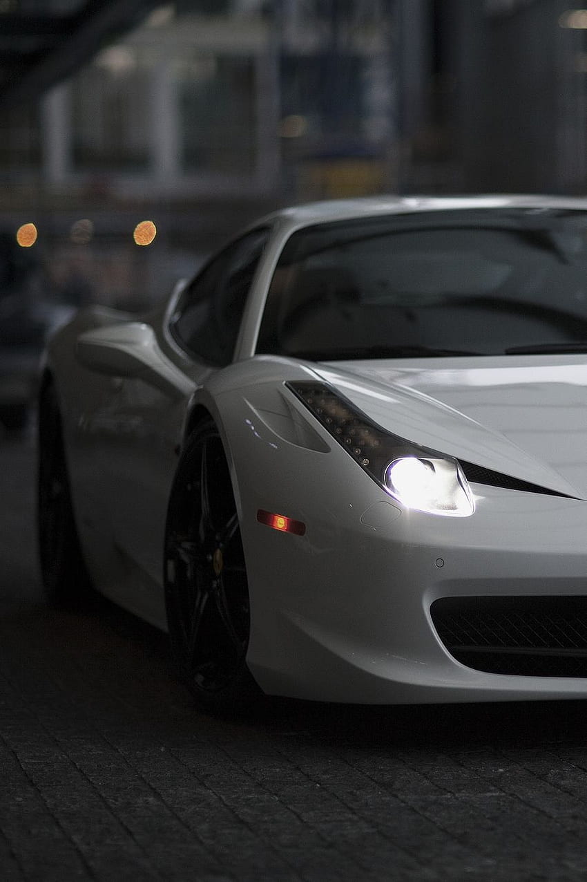 Mobil, weißer Ferrari HD-Handy-Hintergrundbild
