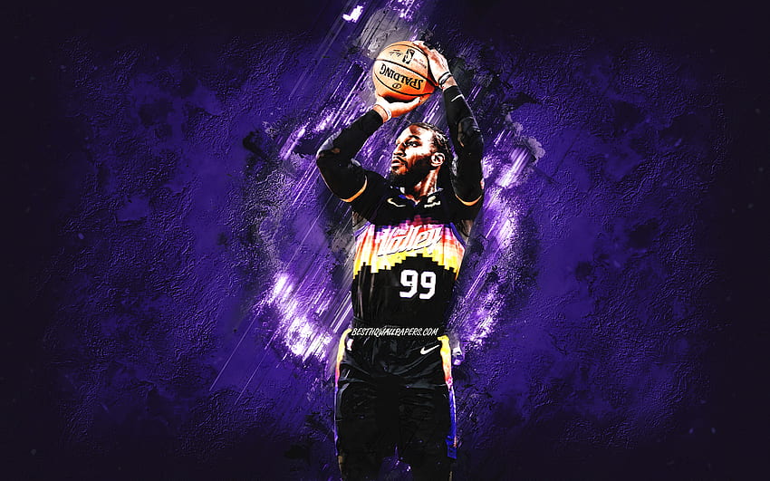 Jae Crowder, Phoenix Suns, NBA, American basketball player, purple stone background, basketball, grunge art HD wallpaper