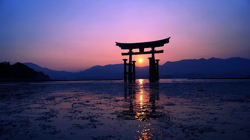Japan Sunset Purple Evening , Artista, , Cielo japonés fondo de pantalla