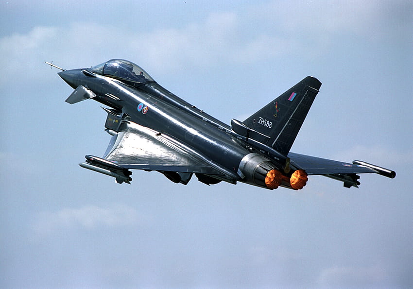 Black Typhoon, นักบิน, ปิด, กำลัง, พายุไต้ฝุ่น, ยุโรป, EF2000, RAF, Eurofighter, สูง, ความละเอียด, เจ็ต, ราชวงศ์, อากาศยาน, ทางอากาศ, ยูโร วอลล์เปเปอร์ HD