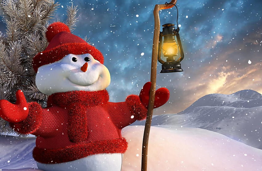 Boże Narodzenie dla komputerów Mac, Windows i Linux, Snowman Nativity Tapeta HD