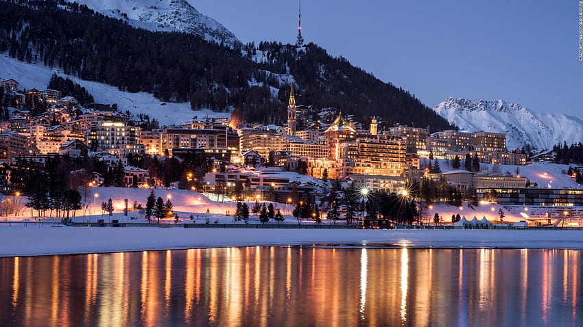 St Moritz, คู่มือสกีรีสอร์ทของสวิตเซอร์แลนด์, Ski Town วอลล์เปเปอร์ HD