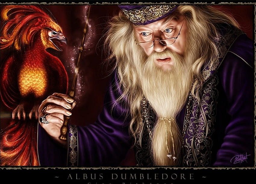 Albus Dumbledore, magia, różdżka, czarodziej, film, harry potter, broda Tapeta HD