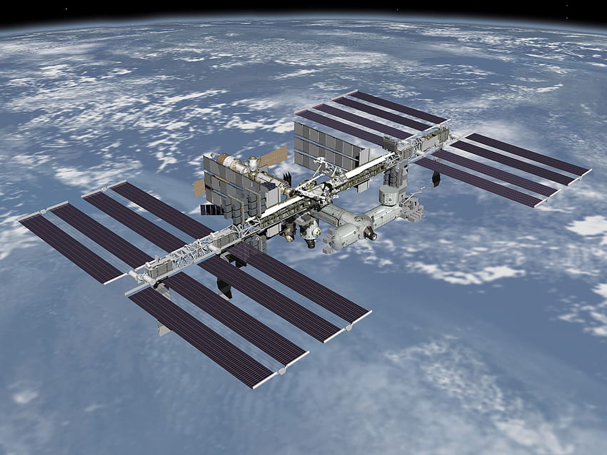 Uluslararası Uzay istasyonu . Arka plan HD duvar kağıdı