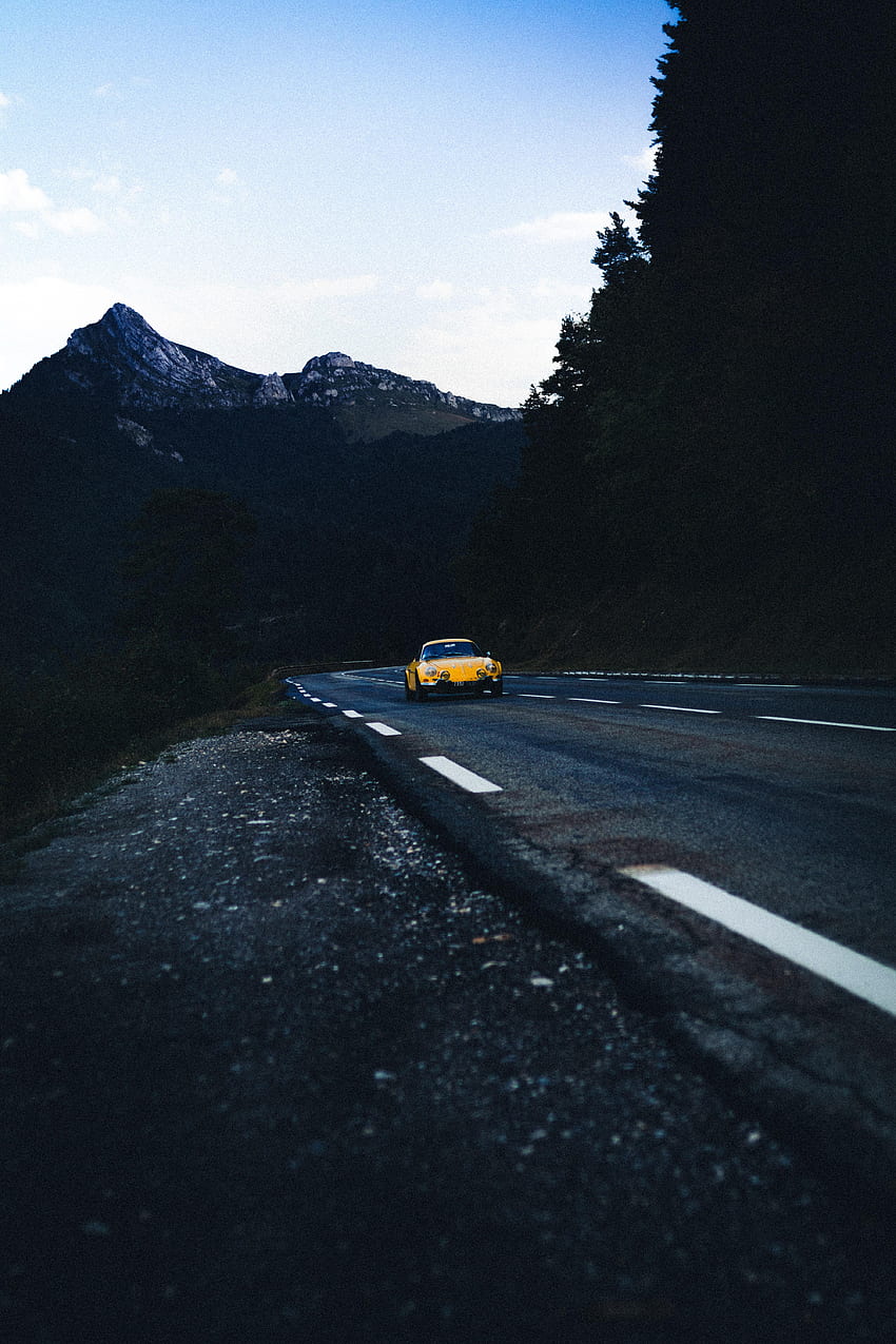 Nature, Mountains, Rocks, Road, Markup, Car HD phone wallpaper