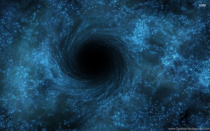 Schwarzes Loch 3D-Hintergrund, blaues schwarzes Loch HD-Hintergrundbild