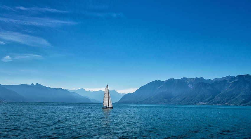 Segelboot, Natur, Berge, Meer, Segelfisch, Schiff HD-Hintergrundbild