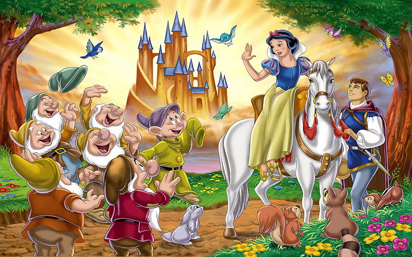 白雪姫と七人の小人たちと背景、不機嫌そうな小人 高画質の壁紙