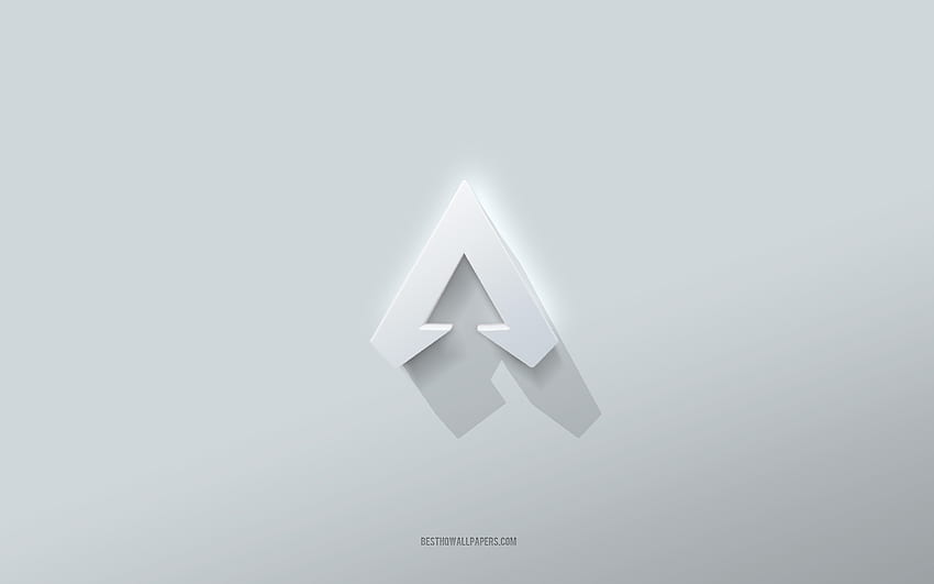 Logo Apex Legends, szare tło kreatywne, emblemat Apex Legends, tekstura szarego papieru, Apex Legends, szare tło, logo Apex Legends 3d Tapeta HD