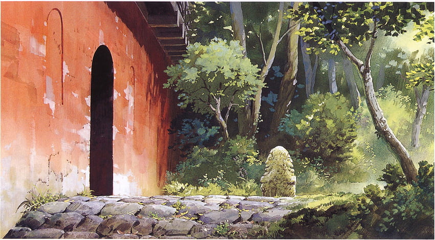 Spirited Away watercolor background. Anime scenery, Studio ghibli background, Studio ghibli HD wallpaper