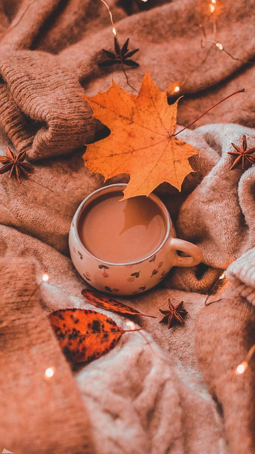 Fall vibes coffee and Sweater. Musim gugur yang lucu, iPhone jatuh, Grafik musim gugur wallpaper ponsel HD