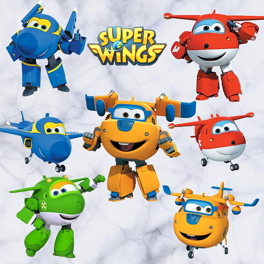 Dibujos animados Super Wings Deformación Avión Robot Bebé Casa fondo de pantalla del teléfono
