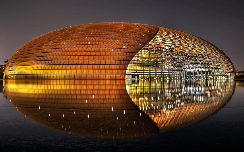 Städte, China, Peking, Nationales Zentrum für darstellende Künste HD-Hintergrundbild