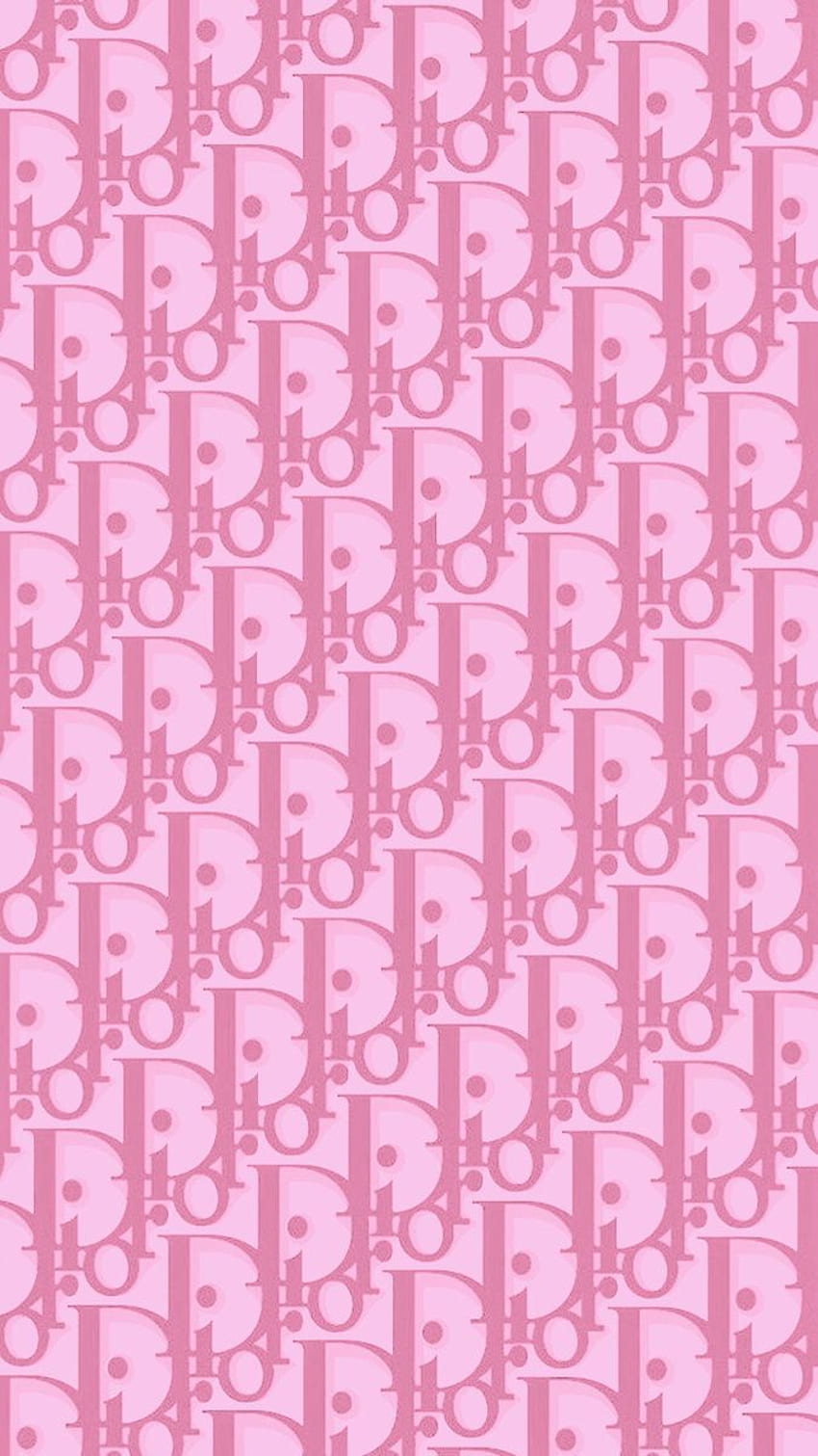 Монограм на Dior през 2021 г., розов Dior HD тапет за телефон