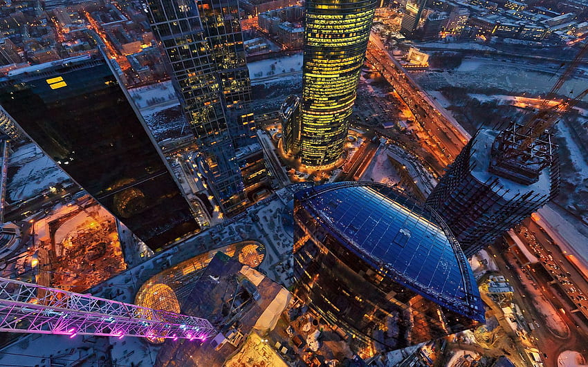 도시, 모스크바, 건물, 위에서 보기, 탑, 러시아, 0명 HD 월페이퍼