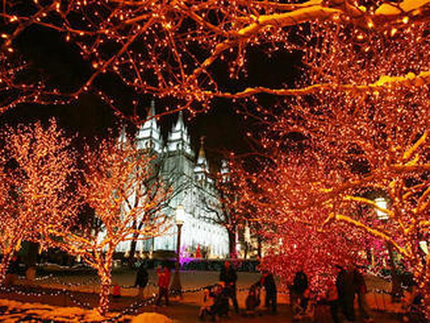 Christmas Lights On Temple Square In From 1965 2015 Deseret News, Salt Lake City Christmas HD wallpaper