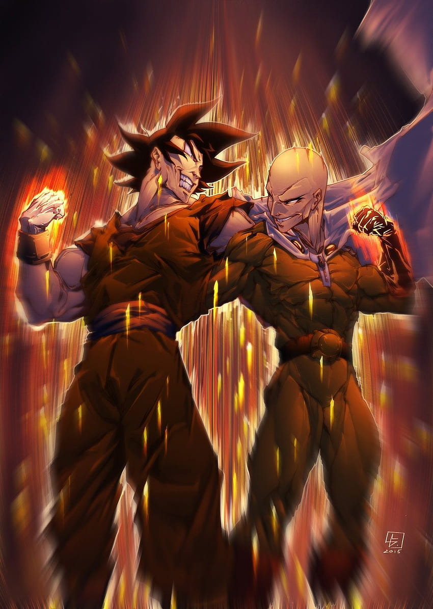Saitama Vs Goku HD phone wallpaper