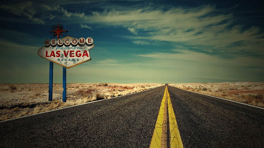 Wüstenstraße von Las Vegas - - HD-Hintergrundbild