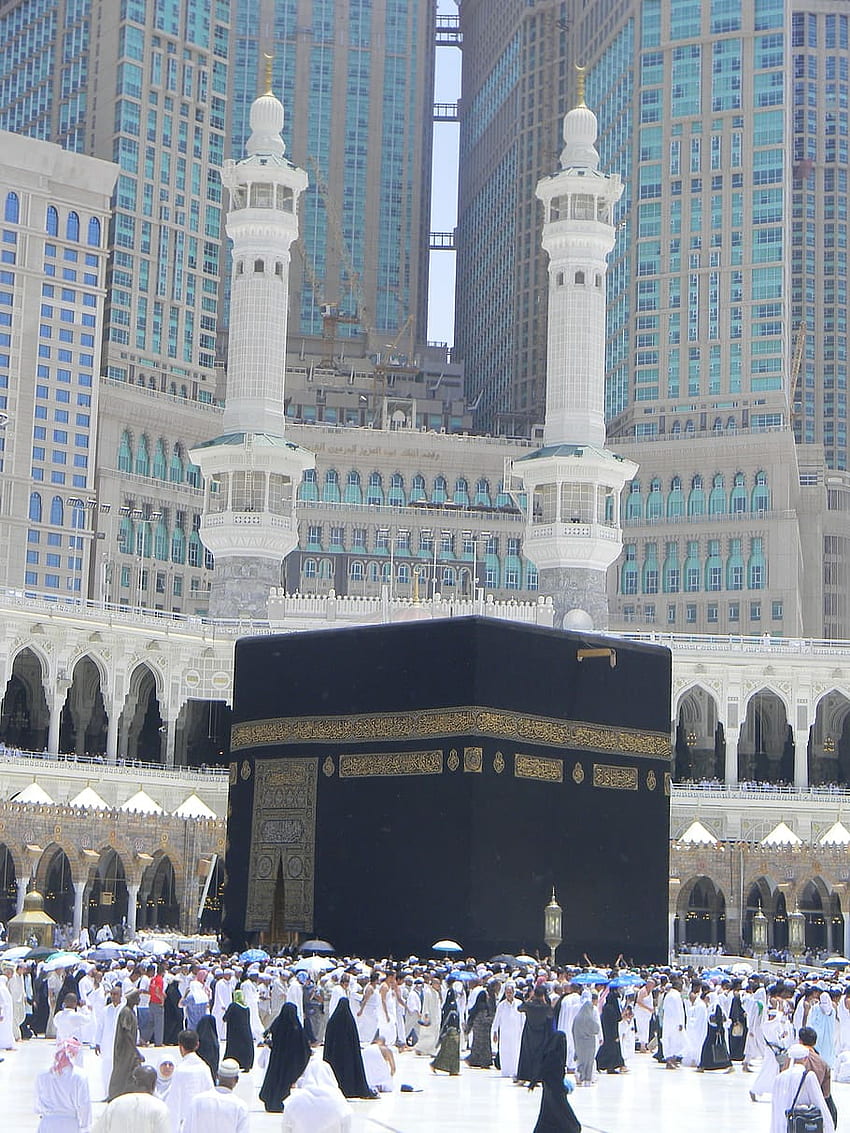 : Kaaba, La Meca, Minaretes, Al, Abrar, Arabia Saudita fondo de pantalla del teléfono