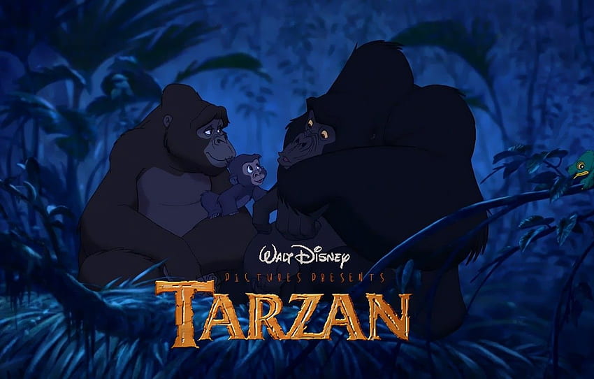 las, rysunkowy, małpa, disney, Tarzan, goryl dla , sekcja фильмы Tapeta HD
