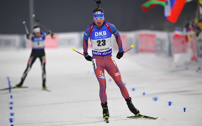 Anton Shipulin, , Biathlet, Rennen, Winter, Biathlon HD-Hintergrundbild