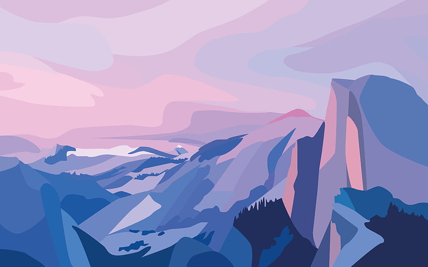 Yosemite Color Block, Simple Watercolor HD wallpaper