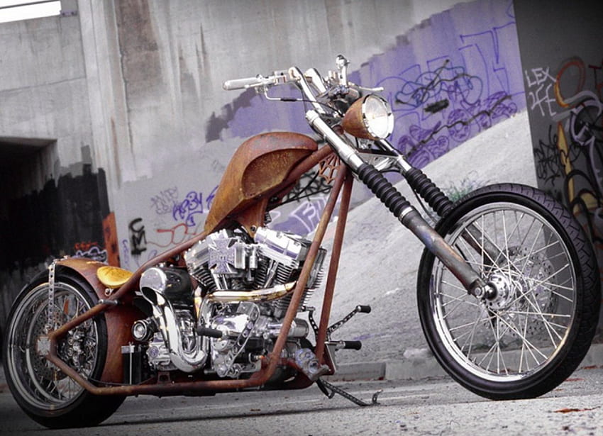 Harley Chopper, motorcycle, bike, harley, chopper HD wallpaper