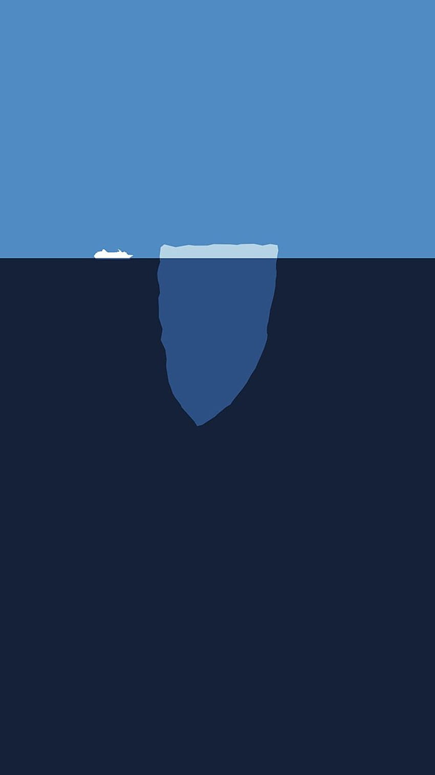 iPhone 6 - minimal sea iceberg blue art illust, Minimalist 6 HD phone wallpaper