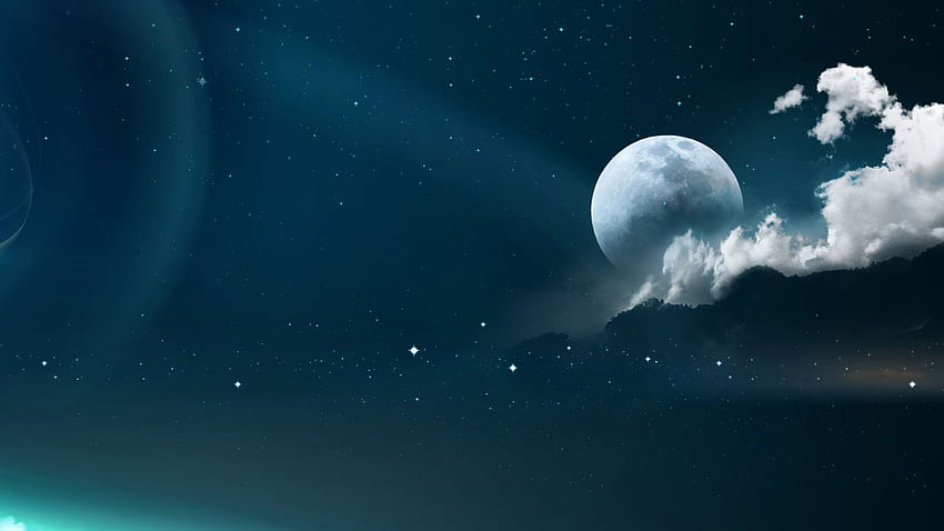 Ay Estetiği, Ay ve Yıldızlar Dizüstü Bilgisayarı HD duvar kağıdı