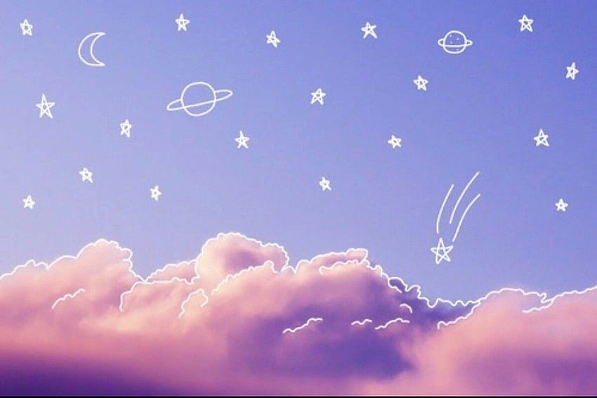 Roblox 테마 - 2020년 Doodled Clouds. Aesthetic , Cute for computer, art, Roblox City HD 월페이퍼