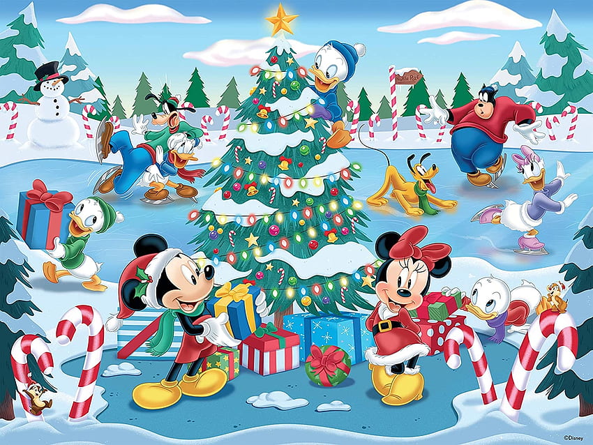 Disney Boże Narodzenie, kaczka, minnie, fantasy, myszka miki, craciun, Boże Narodzenie, disney Tapeta HD