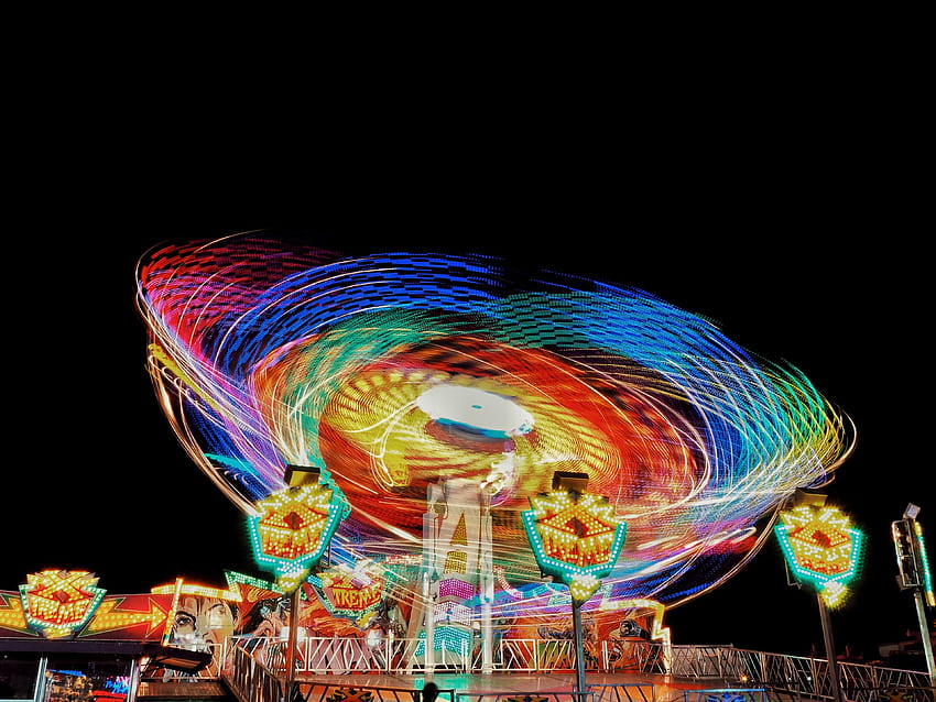 / light carnival funfair and ride HD wallpaper