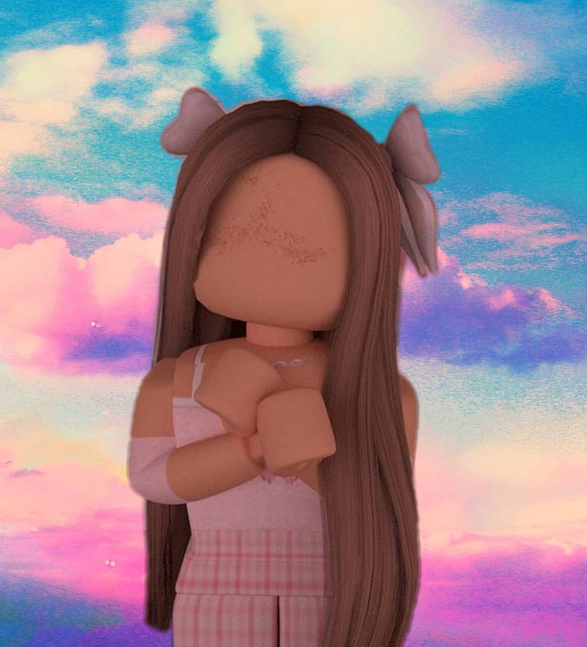 Download Aesthetic Roblox Girl With Denim Outfit Wallpaper