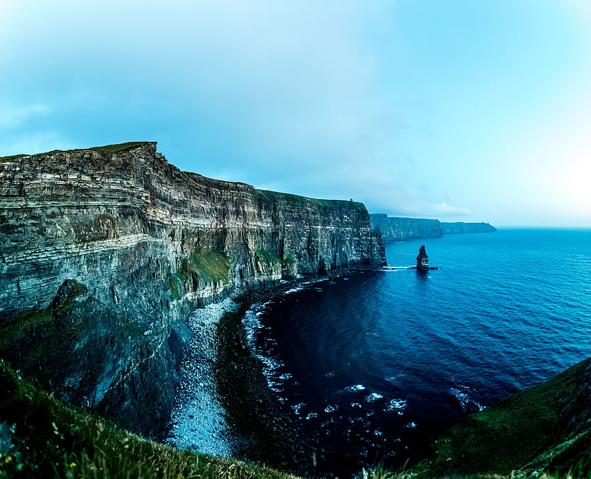 자연, 바다, 바위, 해안, 은행, 아일랜드, Liscannor, Liskannor HD 월페이퍼