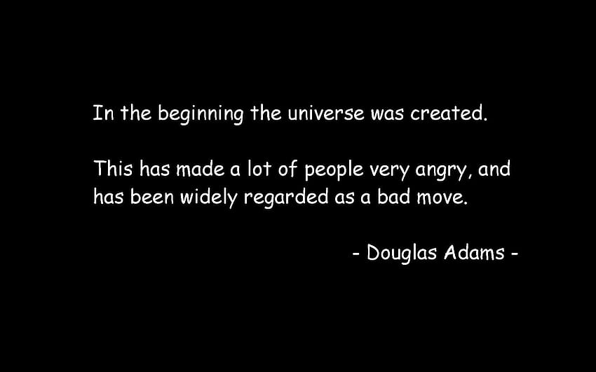 outer space, quotes, Douglas Adams, The Hitchhikers Guide To The Galaxy - HD wallpaper
