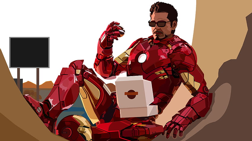 Iron Man Eating Donuts, Superheroes, , , Background, and, Funny Donut HD wallpaper