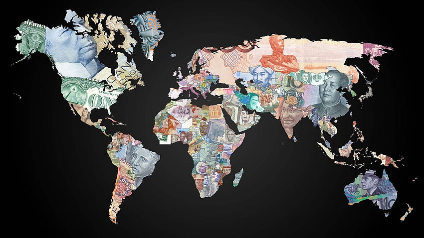 Mata Uang, Negara, Kartu, Benua, Peta Dunia Wallpaper HD