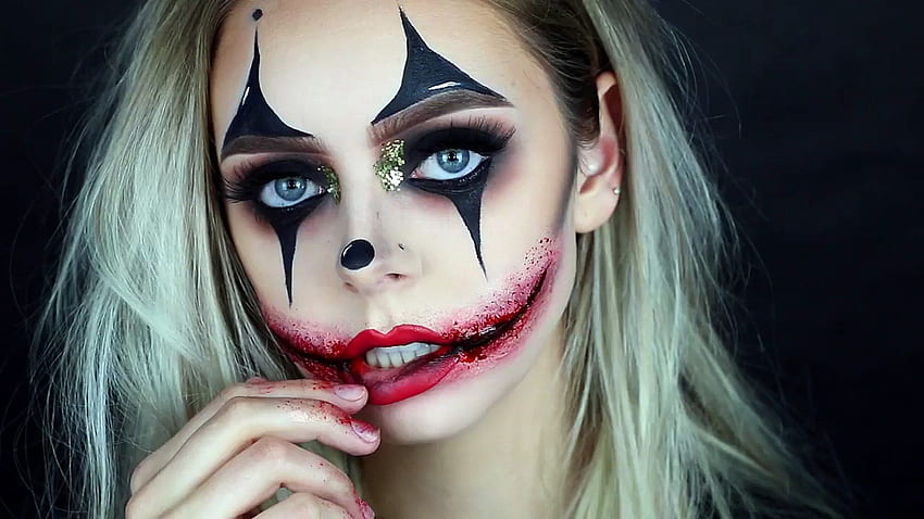 Creepy Glamorous Clown Halloween Makeup, Clown Girl HD wallpaper