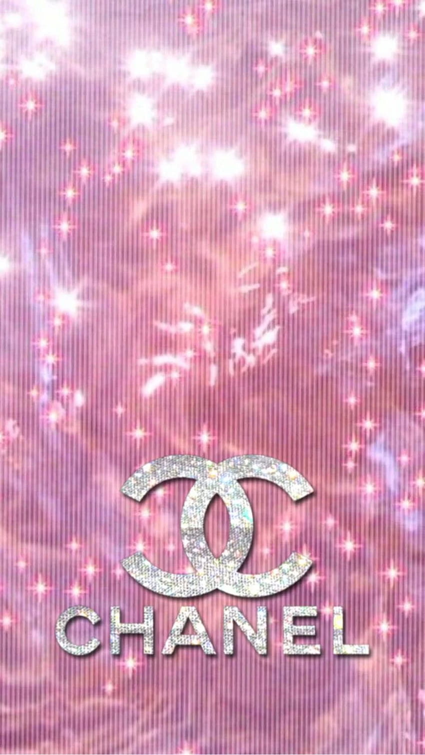 Chanel. Scintillio, muro di collage d'arte, collage di pareti rosa, Chanel Girly Sfondo del telefono HD